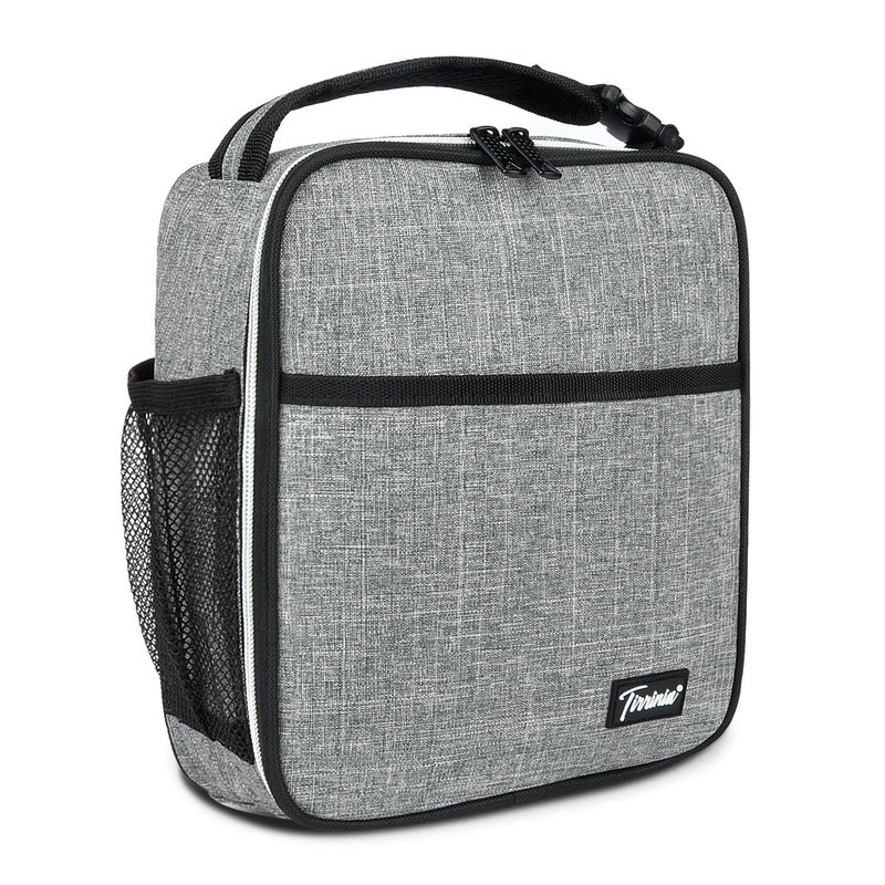Small Insulated Lunch Bag for Men Women Splash Proof Mini Portable Reusable Thermal Lunch Box Cooler Tote for Adults  Kids Grey 85in x 4in x 95in L x W x H