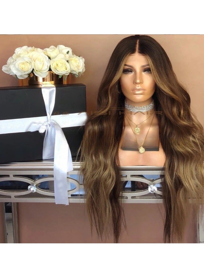 إستيل شعر مستعار مقاوم للحرارة من الألياف الطبيعة يبحث عن شعر مستعار كوسبلاي للاستخدام اليومي للحفلات الاصطناعية لاستبدال شعر مستعار للنساء أزياء بنية اللون - Image 3