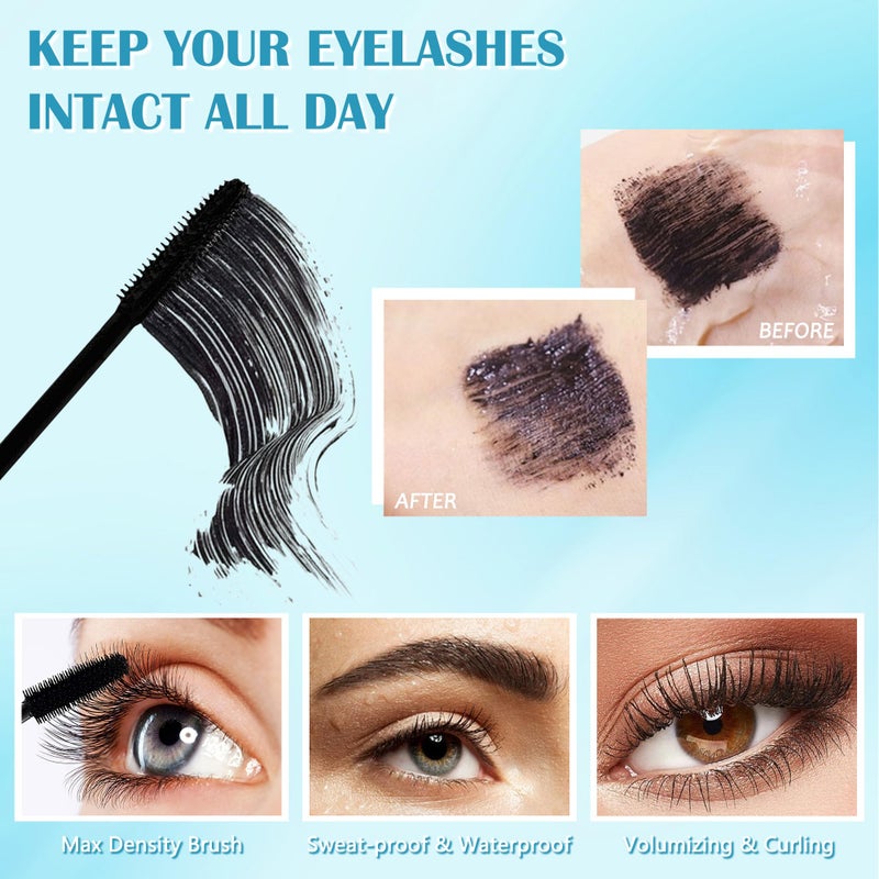 Lestpola Mascara for Older Women 60 Plus, Waterproof Volumizing Mascara for Seniors with Thinning Lashes, Smudge-proof Long Lasting Mascara Black Volume and Length for Sensitive Eyes, Hypoallergenic Mascara - Image 3