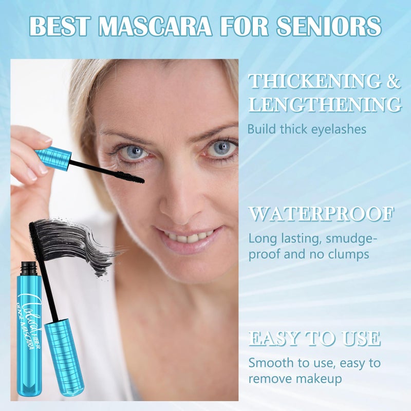Lestpola Mascara for Older Women 60 Plus, Waterproof Volumizing Mascara for Seniors with Thinning Lashes, Smudge-proof Long Lasting Mascara Black Volume and Length for Sensitive Eyes, Hypoallergenic Mascara - Image 4