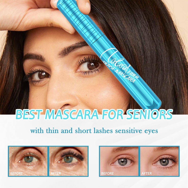 Lestpola Mascara for Older Women 60 Plus, Waterproof Volumizing Mascara for Seniors with Thinning Lashes, Smudge-proof Long Lasting Mascara Black Volume and Length for Sensitive Eyes, Hypoallergenic Mascara - Image 2