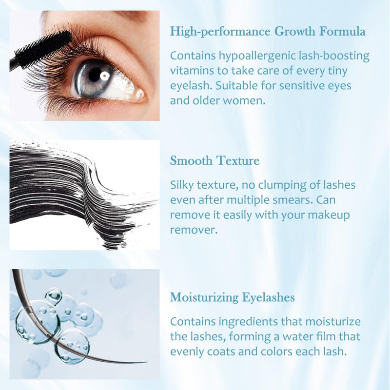 Lestpola Mascara for Older Women 60 Plus, Waterproof Volumizing Mascara for Seniors with Thinning Lashes, Smudge-proof Long Lasting Mascara Black Volume and Length for Sensitive Eyes, Hypoallergenic Mascara - Image 5