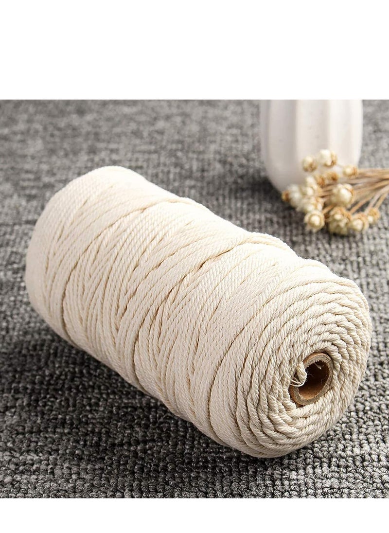 ماركة غير محددة حبل القطن المصبوغ للمكرامية وتغليف الهدايا 250 جم (اوف وايت)  - Image 4