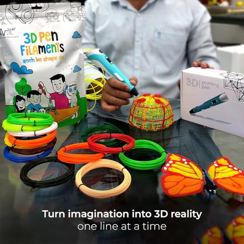 NFIL3D Pen Kit for Kids | 3D Pen Starter Kit – Includes 9Pcs Multicolor Filament 5Meter Each [Total 45 Meter] & 1Pc USB Cable,1Pc Stand &1Pc 3D Pen Birthday Party Gifts for Kids (Blue) - Image 3