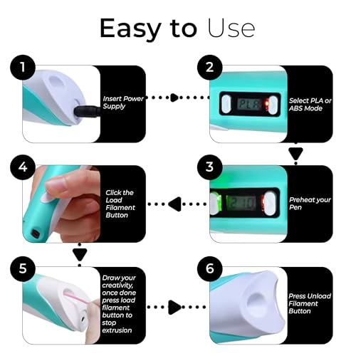 NFIL3D Pen Kit for Kids | 3D Pen Starter Kit – Includes 9Pcs Multicolor Filament 5Meter Each [Total 45 Meter] & 1Pc USB Cable,1Pc Stand &1Pc 3D Pen Birthday Party Gifts for Kids (Blue) - Image 5