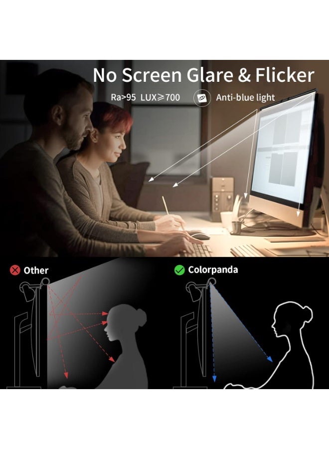 OHAHO Smart Computer Monitor Light Bar with Anti-Glare Backlight - Auto-Dimming LED Computer Screen Lamp with 3000K-6000K Adjustable Color 3-Level Brightness Touch Control for Eye Protection Home Office/Gaming Dual Mod - Image 2