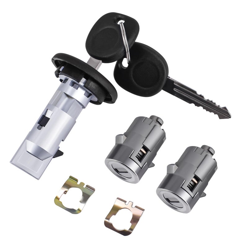 Ignition Switch Lock Cylinder with Front Door Lock Cylinders Fit for 20032007 Chevy Silverado Cadillac Escalade GMC Sierra H2 Replaces 707835598007 x2706592 x2