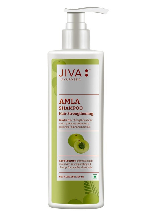 Jiva - Amla Shampoo 200Ml | 100% Pure & Natural | Cleanses Scalp & Strengthens Hair | Prevents Hair Fall, Dandruff, & Premature Graying | Balances Pitta Dosha (Pack Of 2) - Image 1