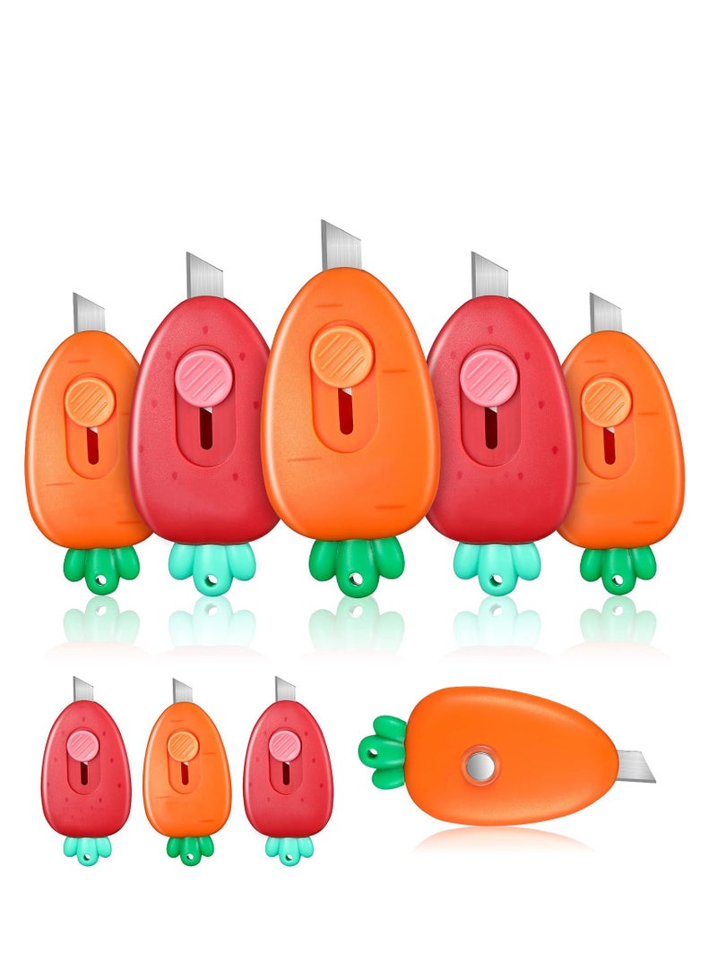 SYOSI 6 Pieces Mini Retractable Utility Knife Cute Box Cutter Mini Box Cutter Retractable Magnetic Cartoon Cute Box Opener - Image 1
