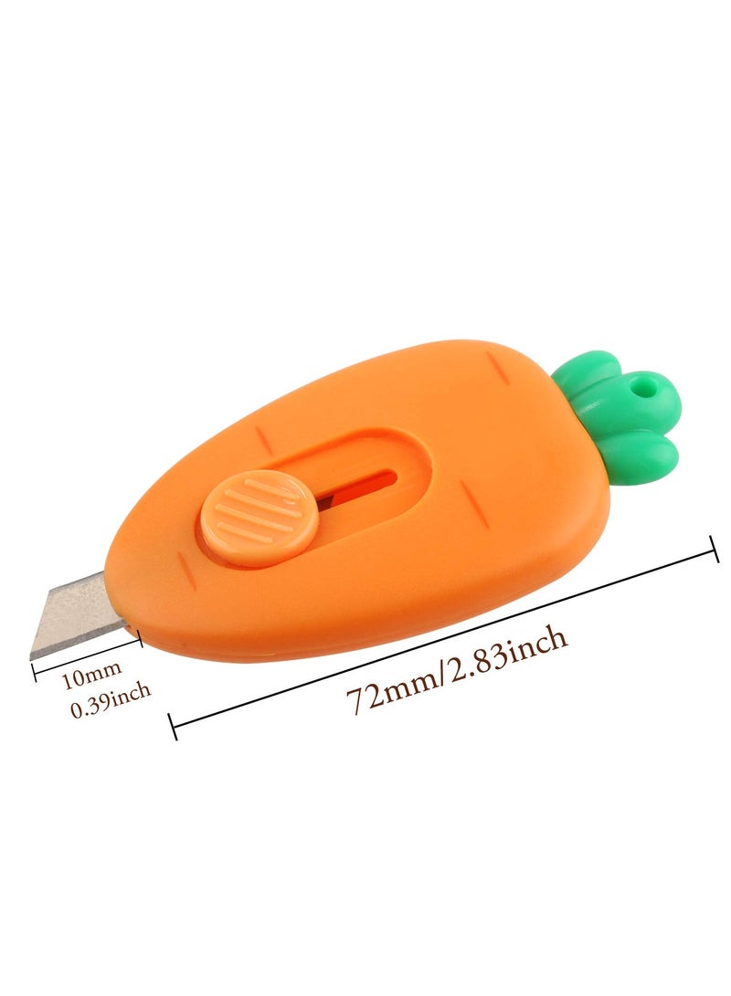 SYOSI 6 Pieces Mini Retractable Utility Knife Cute Box Cutter Mini Box Cutter Retractable Magnetic Cartoon Cute Box Opener - Image 4