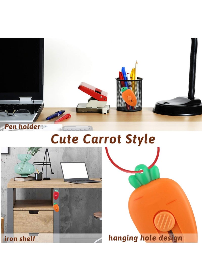 SYOSI 6 Pieces Mini Retractable Utility Knife Cute Box Cutter Mini Box Cutter Retractable Magnetic Cartoon Cute Box Opener - Image 2