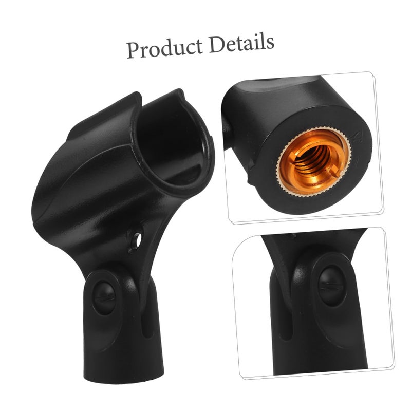 3Pcs Black Microphone Clip Holder Clamp 10x6x3 8cm Lightweight Portable for Wired Mics - Image 3