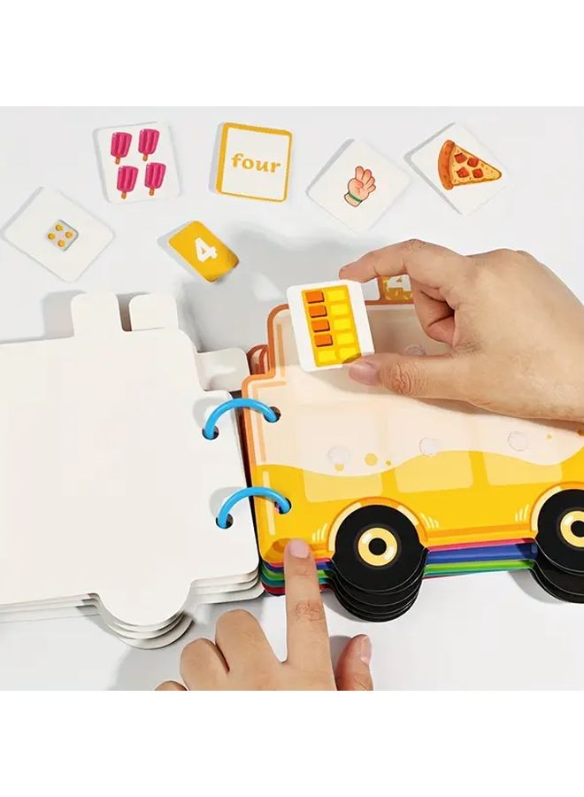 شاحنة آيس كريم كتاب نشاط مطابقة الأرقام كتاب ملصقات تفاعلي قابلة لإعادة الاستخدام كتاب هادئ صديق للسفر - Image 5