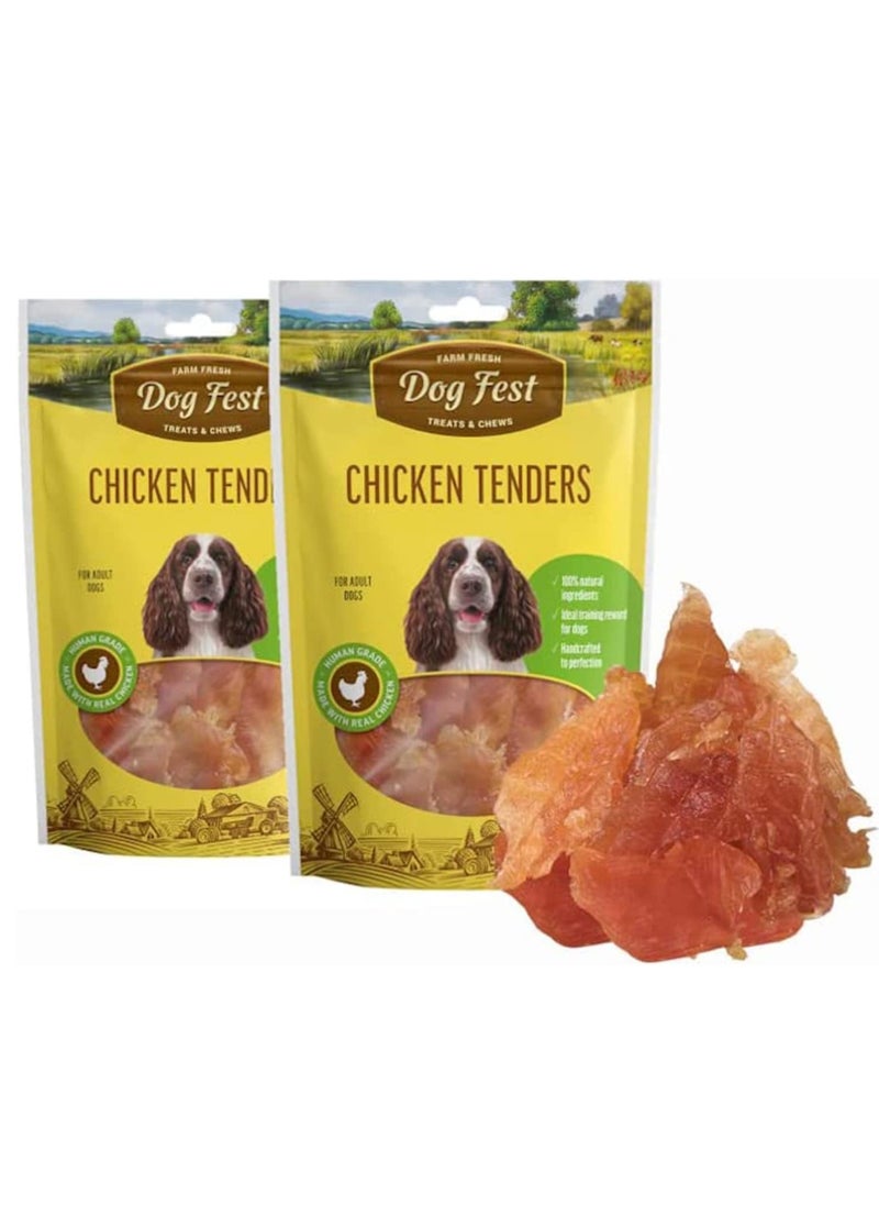 Dog Fest 2pcs Chicken Tenders Soft Handcrafted Treats For Adult Dogs 2X90g  - Image 1