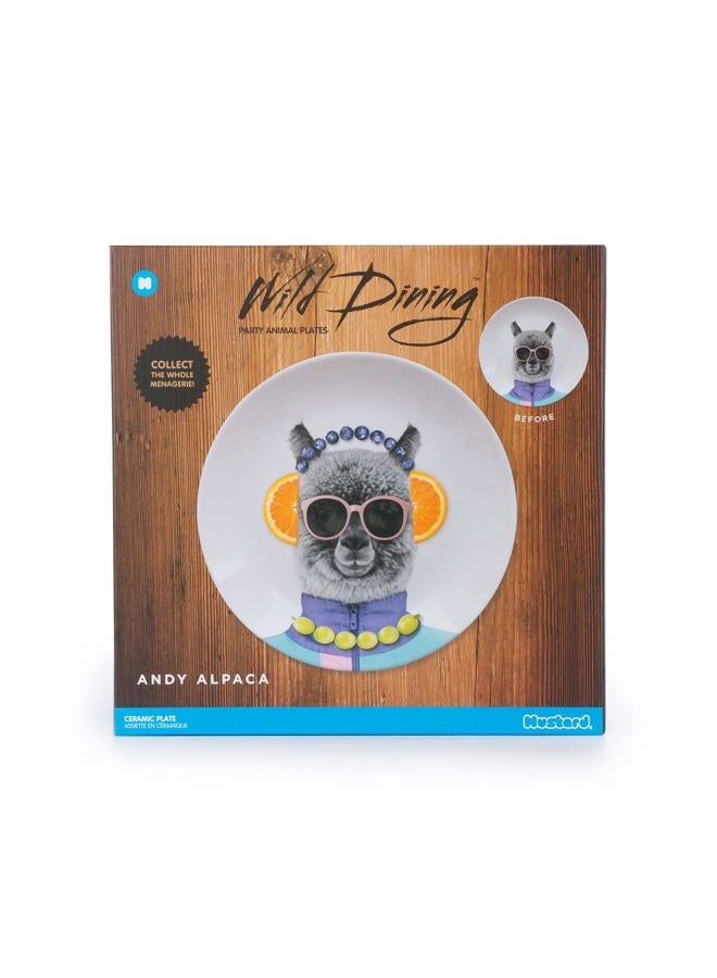 Mustard Wild Dining Andy Alpaca Dinner Plate, Ceramic M12006G - Image 3