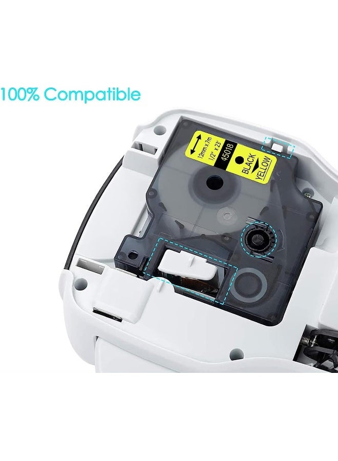 melfi 2Pcs Compatible Laminated Label Refill Replacement For Dymo D1 Standard Label Tapes 45018 S0720580 12Mm X 7M, Refill For Label Manager Lm160 280 260P 210D - Image 2