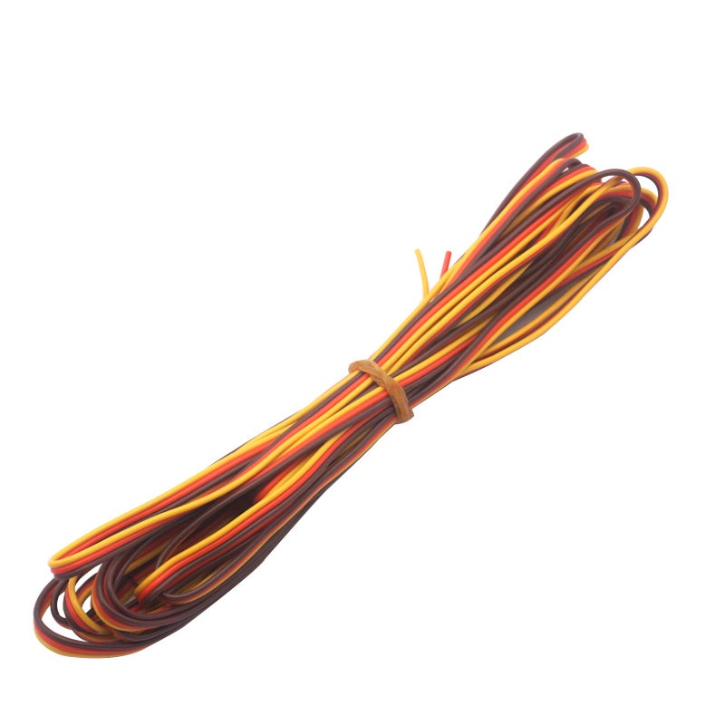 Vgoohobby 32feet 26AWG Servo Extension Cable 3Pin 30Cord Lead Extended Wiring for DIY Model RC Aircraft Car Wiring (Brown-Red-Orange) - Image 1