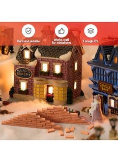 Civaner Mini Bricks Tiny Bricks for Landscaping Red Miniature Bricks Model Brick Wall Small Bricks for Crafts Realistic Fake Bricks Mini Blocks for Dollhouse Garden Accessories, 1/35 Scale (200 Pcs)  - Image 3