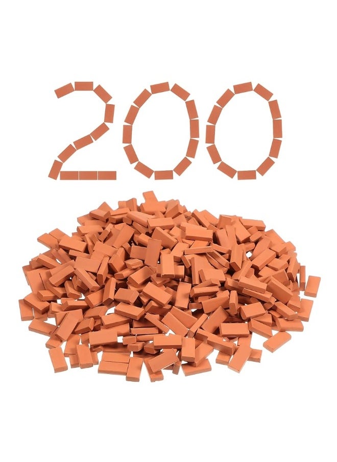 Civaner - Mini Bricks Tiny Bricks for Landscaping Red Miniature Bricks Model Brick Wall Small Bricks for Crafts Realistic Fake Bricks Mini Blocks for Dollhouse Garden Accessories, 1/35 Scale (200 Pcs) - Image 1