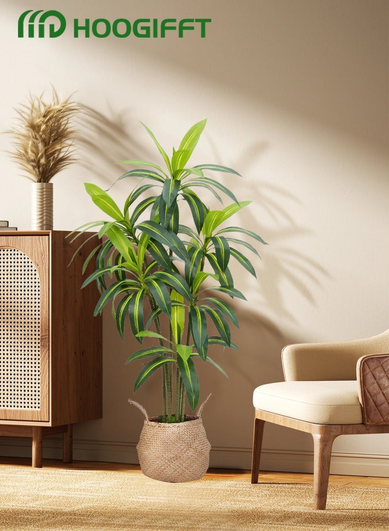 هوغيفت شجرة دراسينا صناعية بطول 150 سم - نبات يوكا استوائي مزيف واقعي للمنزل، المكتب، غرفة المعيشة، الديكور الداخلي والخارجي - شجرة حريرية خالية من الصيانة - Image 2