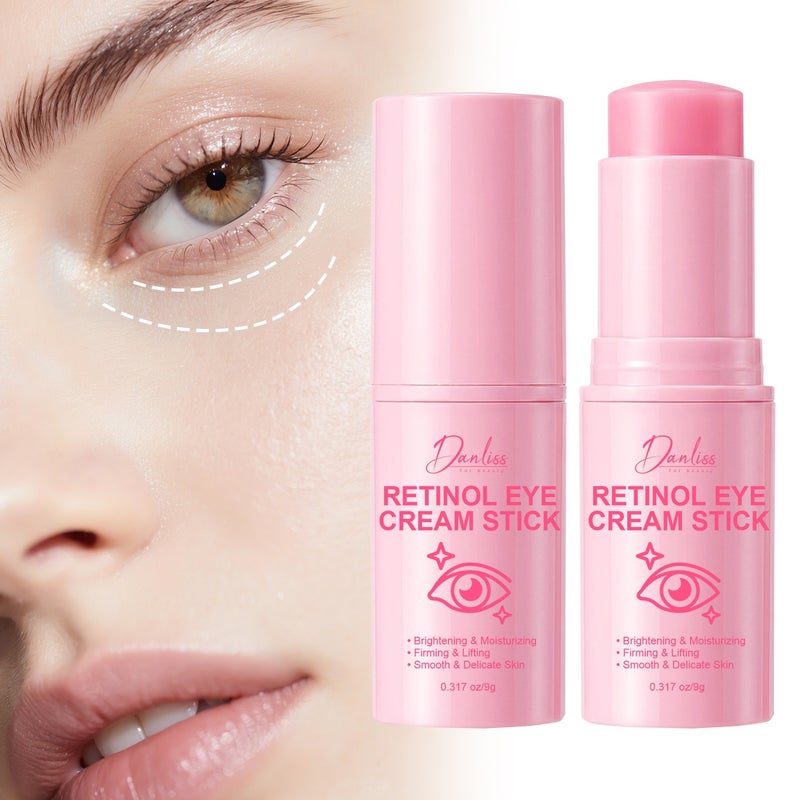 Danliss Retinol Firming Eye Cream Stick 9g Pink Portable Twist-Up. Retinol reduces fine lines and brightens the complexion - Image 1