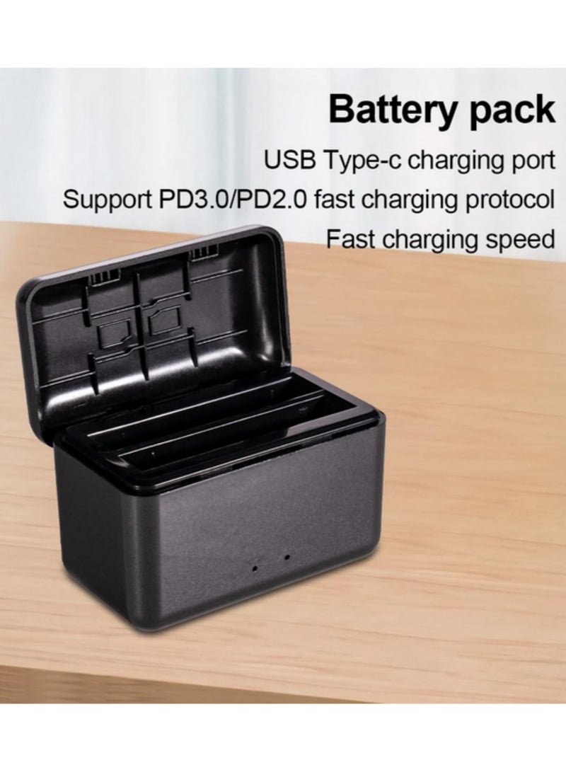 Dual Channel Fast Charging Charger Hub with Micro SD Card Slot and Built in Battery Storage Charging Case Compatible with Insta360 X4 Camera Accessories - Image 3