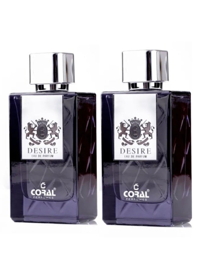 Coral DESIRE for Men, Eau De Parfum 85ml (SPECIAL PACK OF 2)  - Image 3
