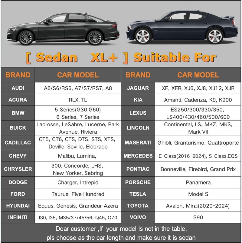 YSOAE Car Cover Waterproof, Hatchback/Sedan/SUV All Weather for Automobiles, Full Exterior Covers with Zipper Cotton, Outdoor Sun Snow Protection Universal (For Sedan XL+) - Image 5