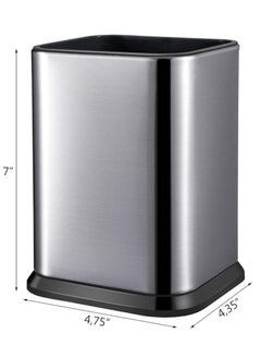 Arabest Stainless Steel Kitchen Utensil Holder for Countertop, Spoon Spatula Organizer,Modern Rectangular Large Cooking Utensil Caddy Counter,Utensil Crock Silver  - Image 5