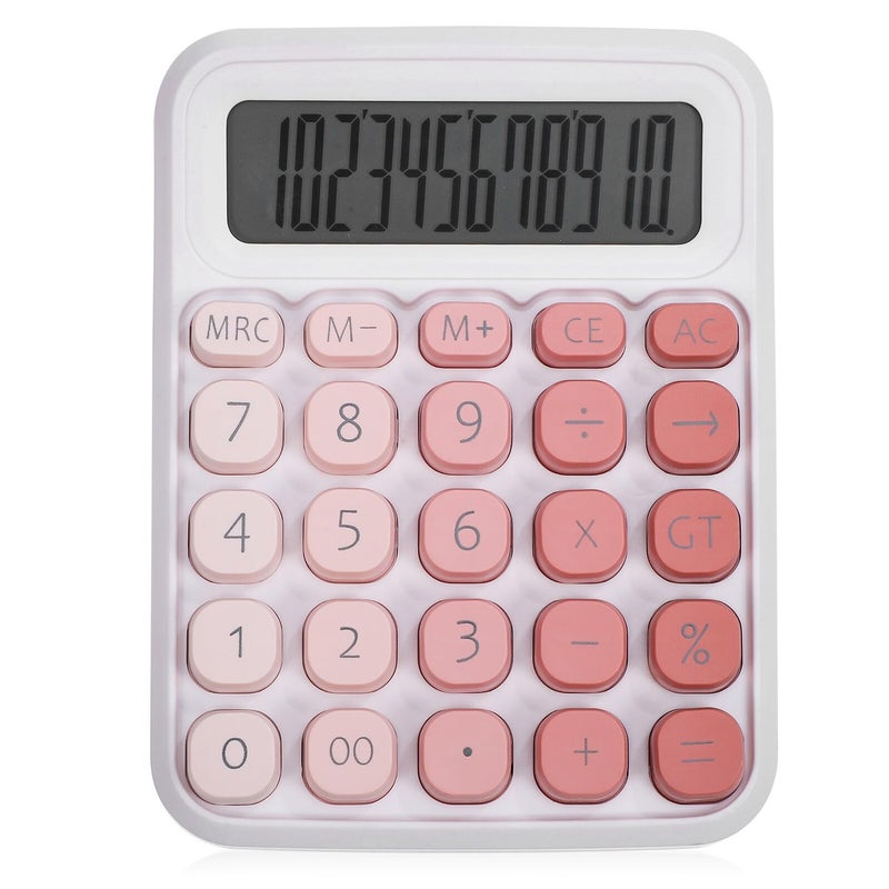 Large Display Desk Calculator with Big Buttons Easy Press Keys Nonslip Base Pink - Image 2