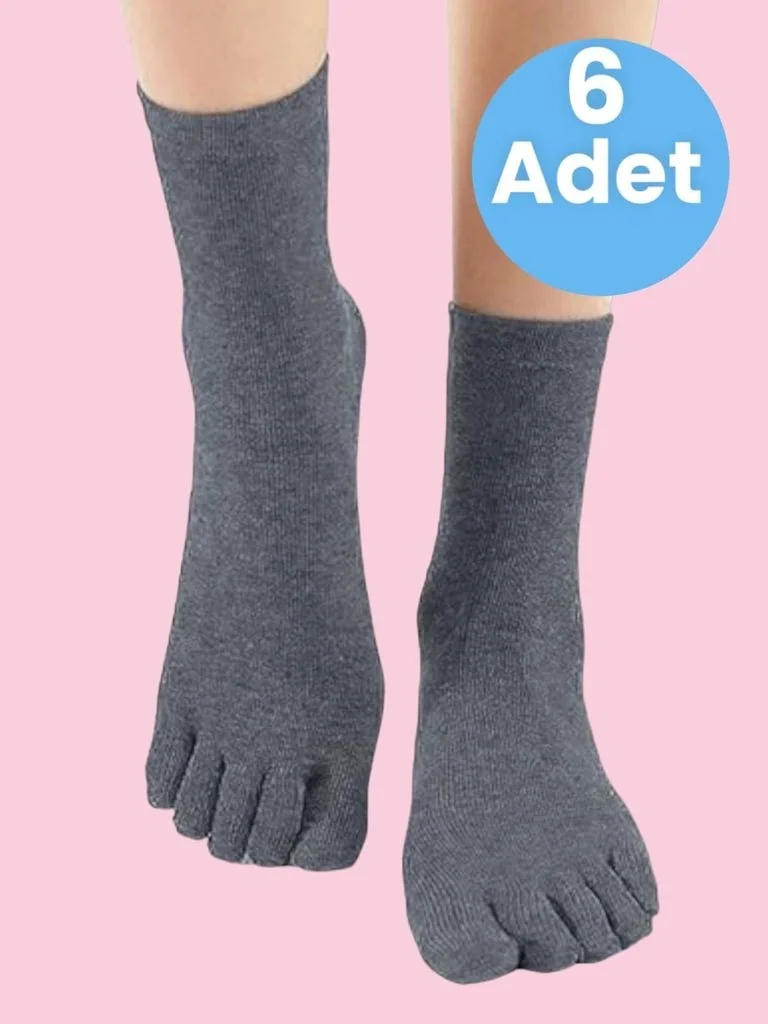 تيزجيلسين Women's 6-Piece Bamboo Finger Socks, Number 36-44