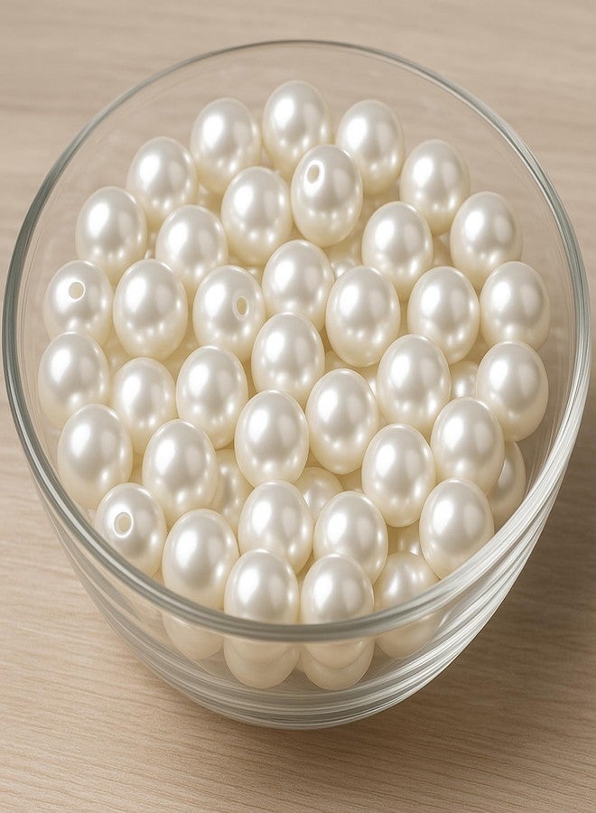 Laopottbeads 230 Pcs Ivory White 12MM Pearl Beads for Jewelry Making Round Pearl DIY Kit for Bracelets, Earrings, Necklaces & Anklets - Image 1