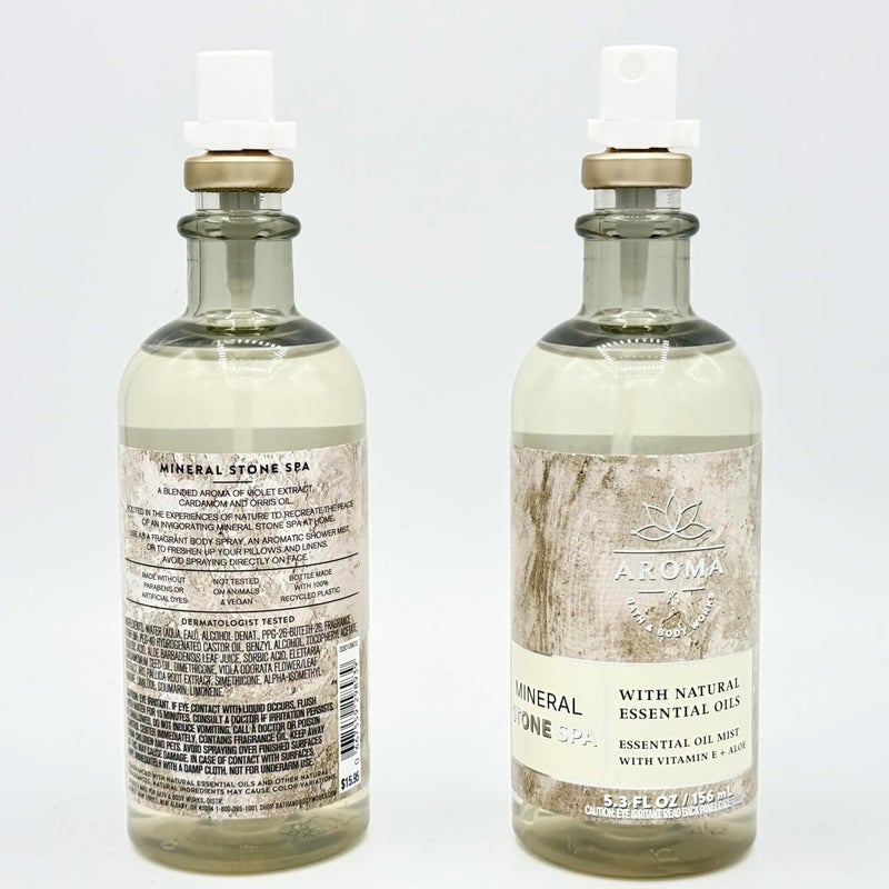 Mineral Stone Spa 2Piece Bath Body Bundle Set of Two Essential Oil Mists 53oz Each - Image 2