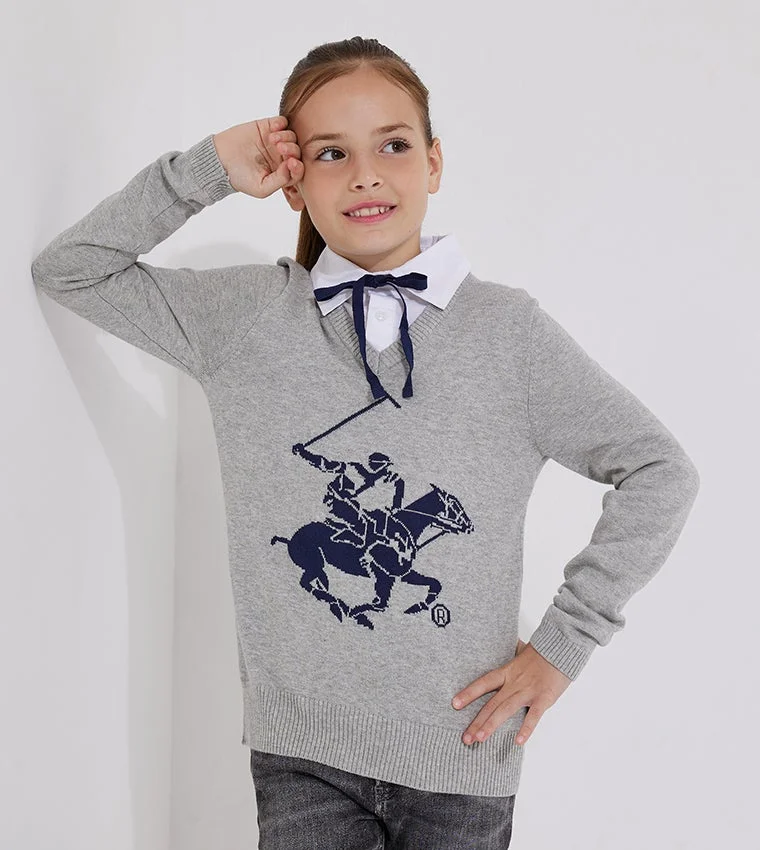 BEVERLY HILLS POLO CLUB Beverly Hills Polo Club Embroidered Long Sleeve Cardigan