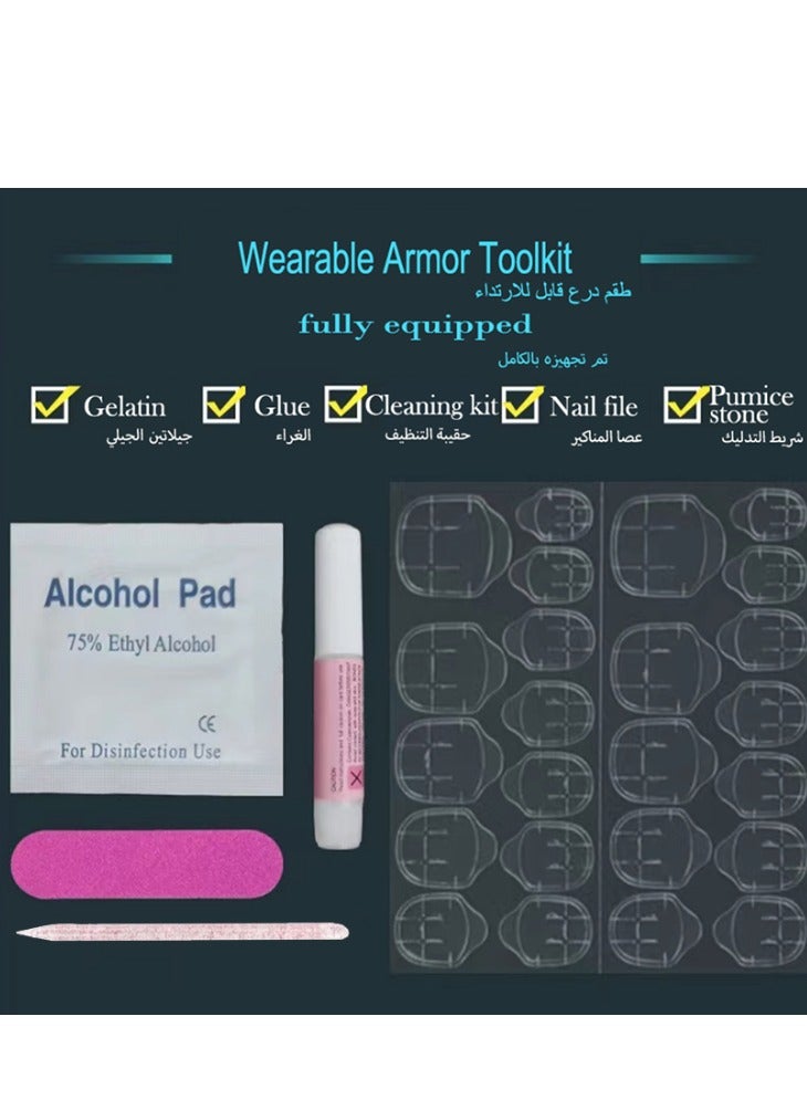 جوسكوين أظافر لاصقة جاهزة للاستخدام، 24 قطعة، مع لمسات من الكريستال الزخرفية وتصميم زهور الكاميليا ثلاثية الأبعاد، مجموعة من 24 قطعة فنية منتعشة، مثالية للاستخدام اليومي. مجموعة أظافر أكريليك مع لاصق. - Image 5