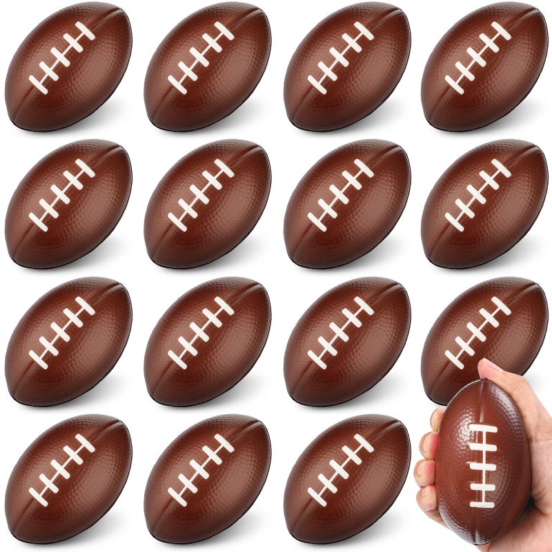 Jerify 16 Pcs Mini Foam Footballs Bulk 35 Inch Small Stress Balls Football Party Favor for Stress Relief Kid Carnival Game Party Gift Decoration - Image 3