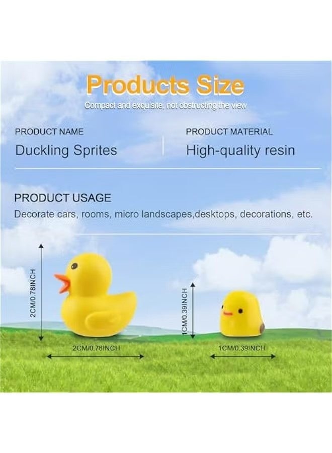 Mini Ducks Car Dashboard Ornaments, Cute Rearview Mirror Decors, Funny Car Accessories with Adhesive Stickers for Automotive Window Garden Home Décor - Image 2