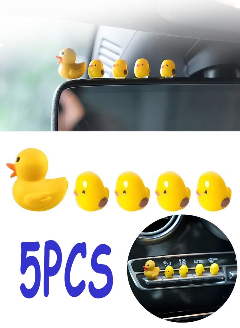 Mini Ducks Car Dashboard Ornaments, Cute Rearview Mirror Decors, Funny Car Accessories with Adhesive Stickers for Automotive Window Garden Home Décor - Image 1