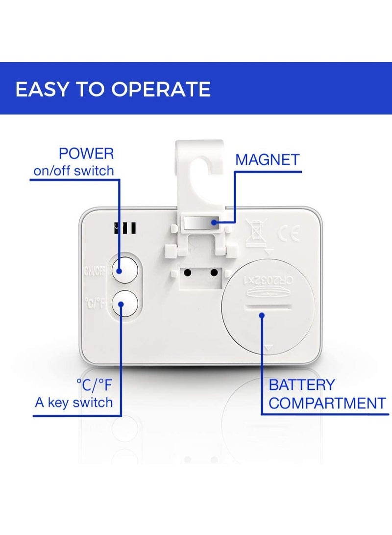 Barakah Digital Refrigerator Thermometer, 2 Pcs Waterproof Freezer Room Thermometer, High Precision Fridge Alarm Thermometer with Hook for Kitchen Home, Fahrenheit () or Celsius() - Image 4