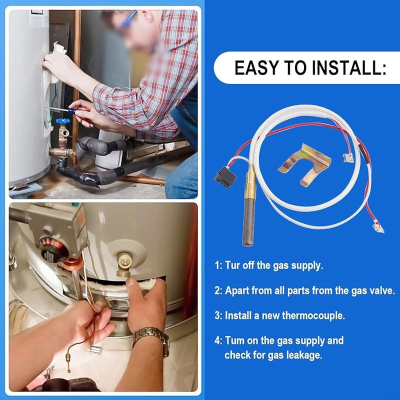 مجموعة استبدال مزدوجة حرارية معدنية لسخانات المياه الموديلات 300 301 تناسب 100112330 9007876 9007877 إخراج 750 مللي فولت - Image 4