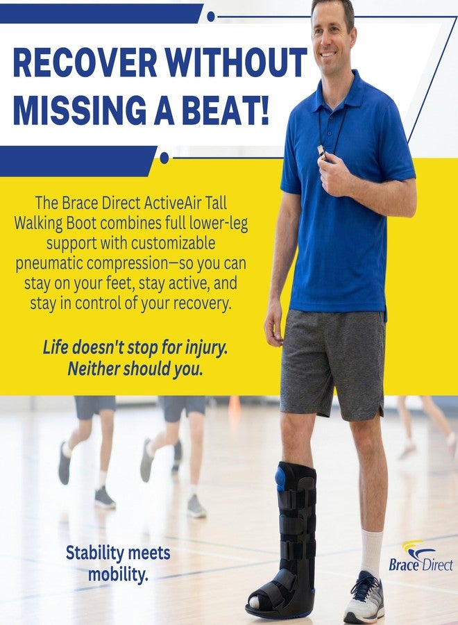 براس دايركت حذاء المشي الطويل Brace Direct ActiveAir Deluxe - حذاء طبي هوائي لعلاج كسور الكاحل والقدم، وتثبيت ما بعد الجراحة، ودعم وتر أخيل (L4361) - Image 5