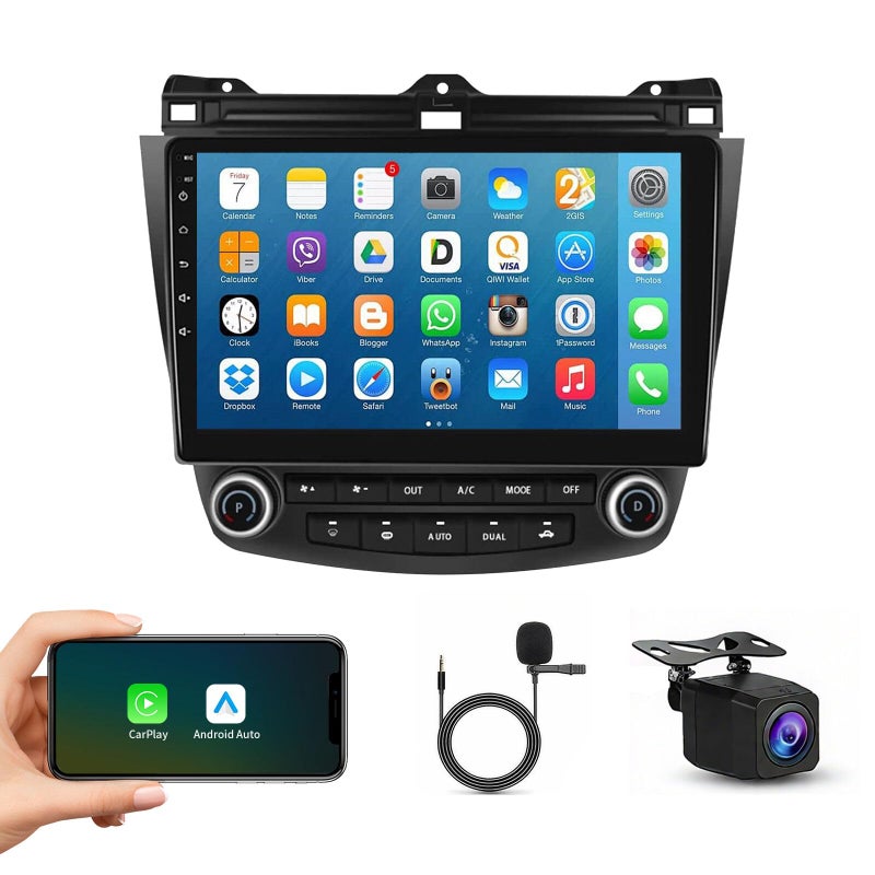 GTVFS Car Stereo for Honda Accord 2003-2007, Android 14 Head Unit 2G+64G 10.1'' Touchscreen, Wireless CarPlay & Android Auto, GPS Navigation, Bluetooth, 5G WiFi, 1080P Backup Camera, Steering Wheel Control - Image 1