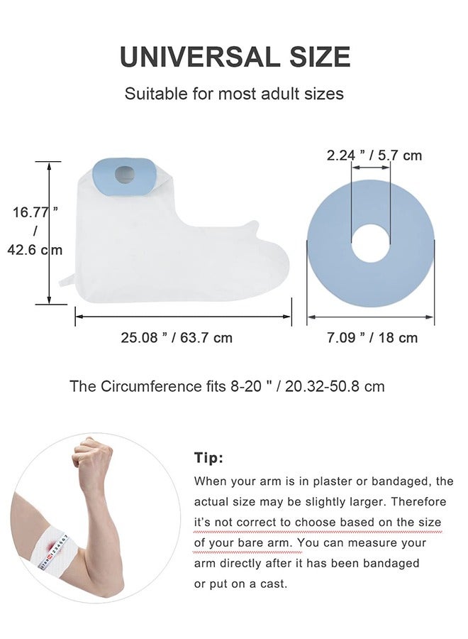 KEEFITT Adult Cast Covers for Shower Arm, Waterproof Extra Large Long Arm Shower Cast Protector, Watertight Protection for Post Surgery, Broken Arm Wounds Reusable Keep Wounds Dry Bath Bandage Broken Hand, Wrist, Finger - Image 2