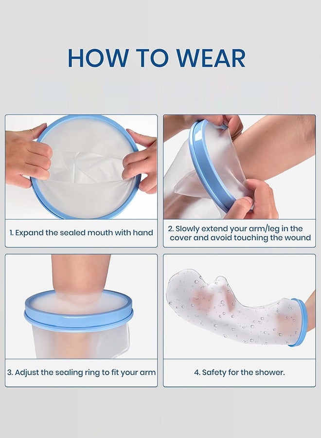 KEEFITT Adult Cast Covers for Shower Arm, Waterproof Extra Large Long Arm Shower Cast Protector, Watertight Protection for Post Surgery, Broken Arm Wounds Reusable Keep Wounds Dry Bath Bandage Broken Hand, Wrist, Finger - Image 3