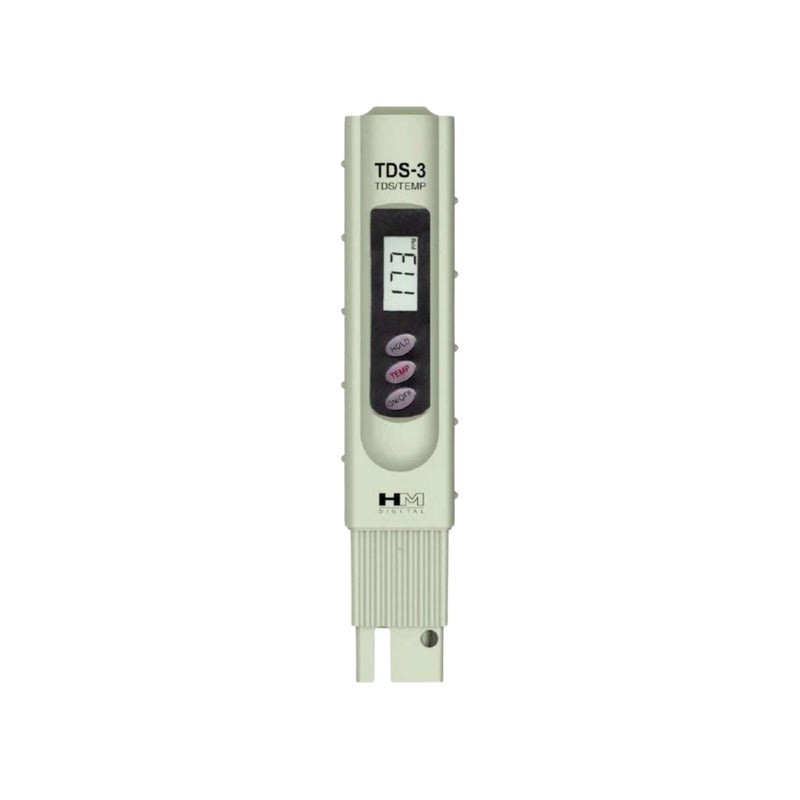 HM Digital TDS3 Handheld TDS Meter With Carrying Case 0 9990 ppm TDS Measurement Range 1 ppm Resolution 2 Readout Accuracy