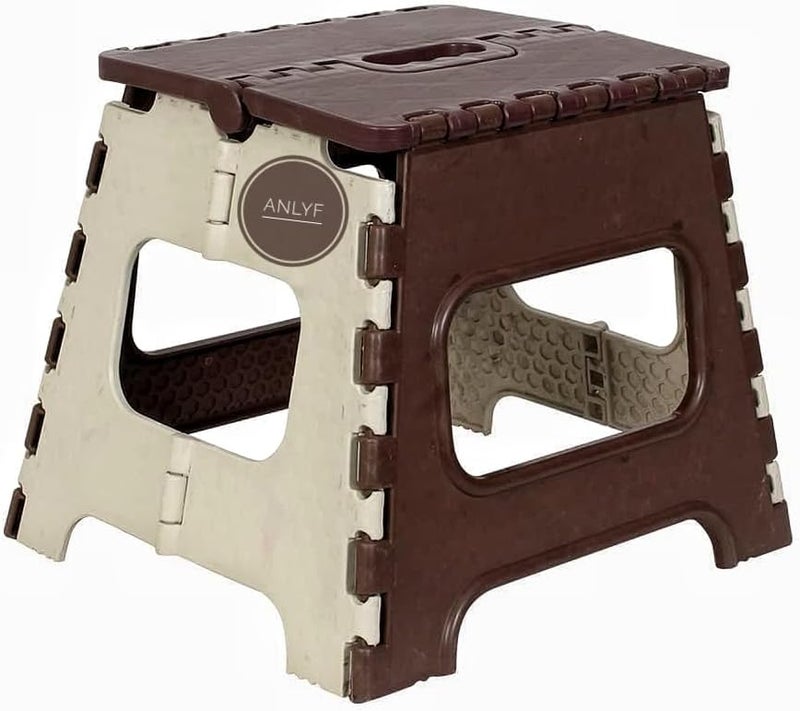 ANLYF Folding Step Stool, Super Strong Foldable Stool for Adults & Kids, Portable Plastic Step Stool, Non Slip Folding Stools for Kitchen, Bathroom, Bedroom, Office Multicolor 12 Inch - Image 1