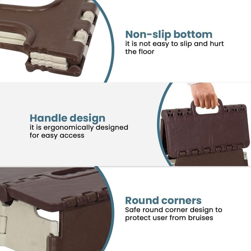 ANLYF Folding Step Stool, Super Strong Foldable Stool for Adults & Kids, Portable Plastic Step Stool, Non Slip Folding Stools for Kitchen, Bathroom, Bedroom, Office Multicolor 12 Inch - Image 4