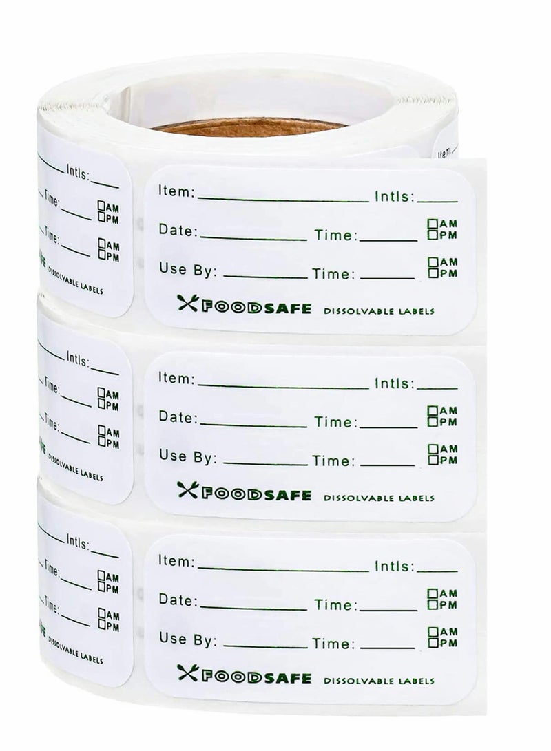 750 Food Storage Labels, Removable Adhesive Stickers for Home and Restaurant, 1x2 Inch Freezer Safe, 250 Labels per Roll, 3 Rolls - Image 1