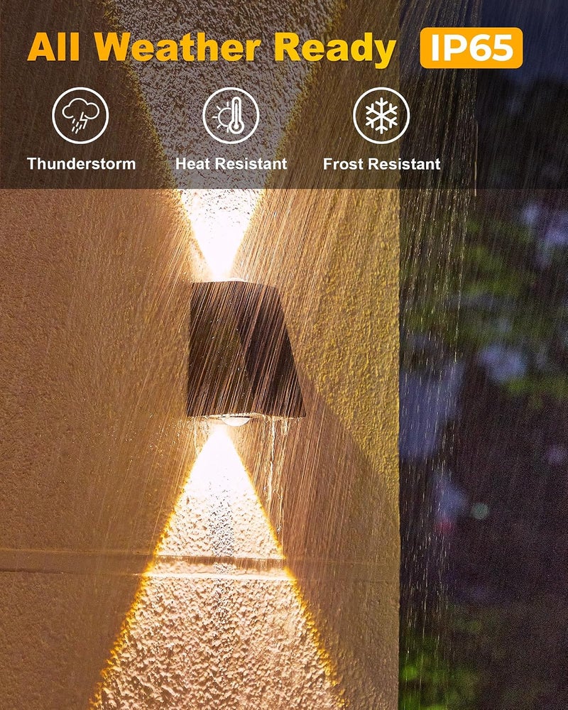 LUHLEE Solar Wall Lights (Warm White, 2-Pack (1200 mAh)) - Image 5