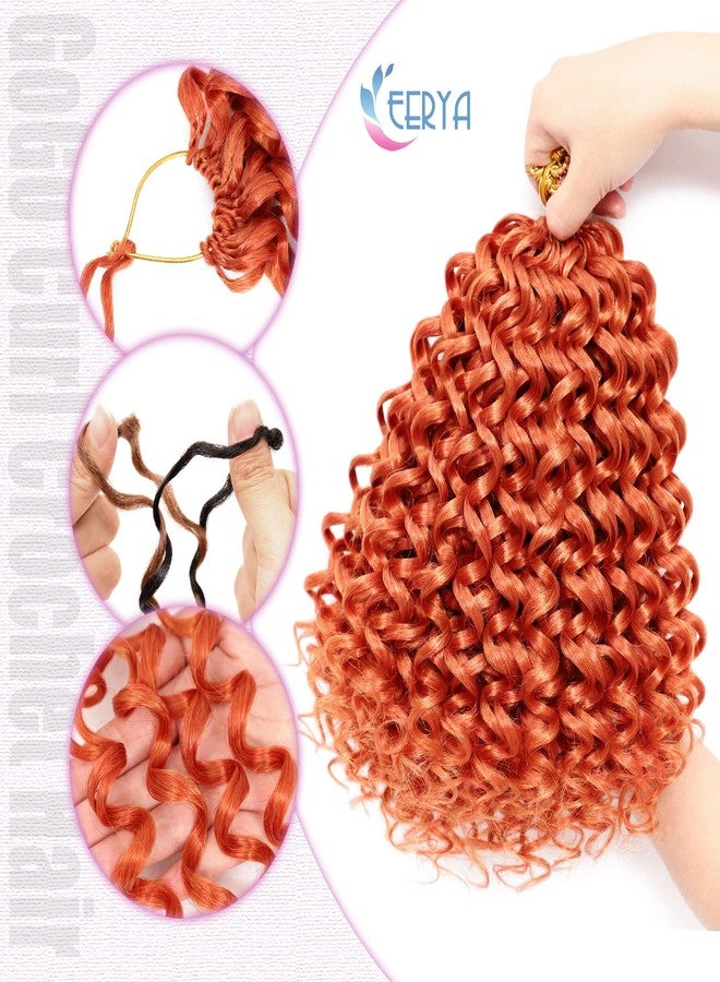 Eerya 7 Packs GoGo Curl Crochet Hair 10 Inch Short ginger Curly Crochet Hair for Women Deep Wave Beach Curl Crochet Braids Synthetic Braiding Hair Extensions (10 Inch, ginger) - Image 5